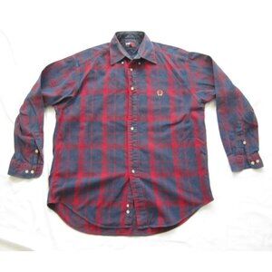 Vtg Men Tommy Hilfiger Plaid Button Up Long Sleeve Shirt Sz M (MT266)
